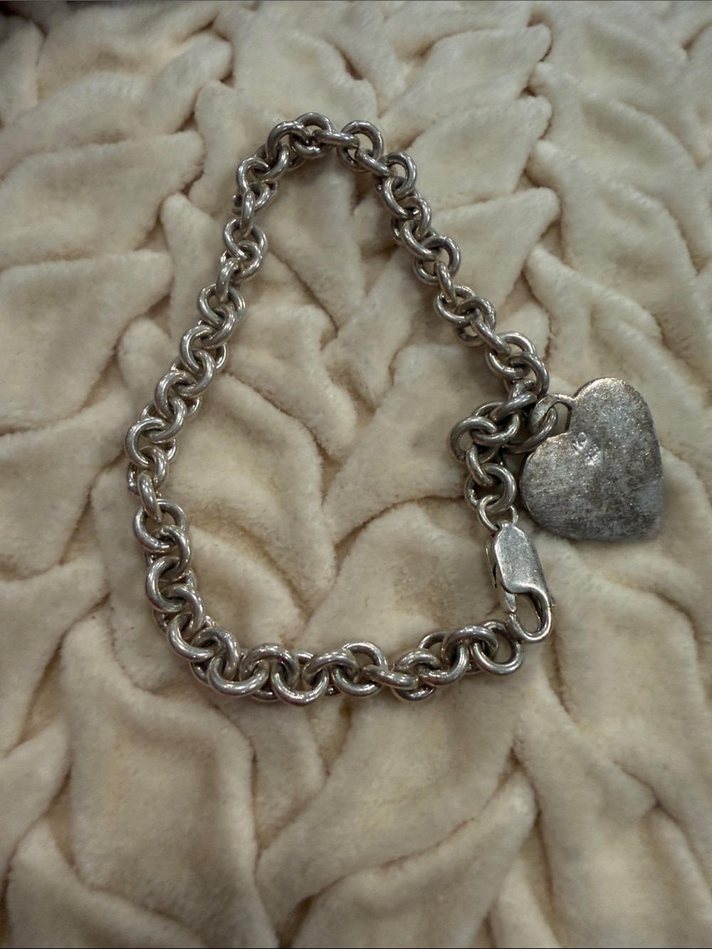 Silver Heart Charm Link Bracelet for Women